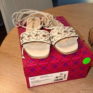 Tory Burch Cream Espadrille Sandals